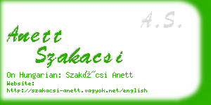 anett szakacsi business card